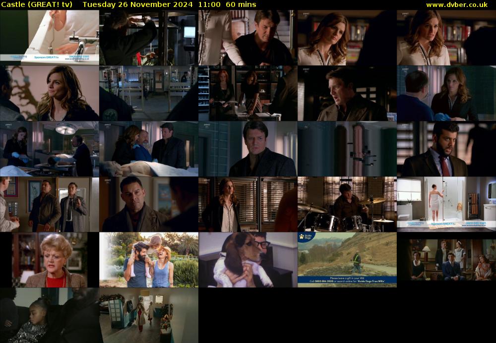Castle (GREAT! tv) Tuesday 26 November 2024 11:00 - 12:00