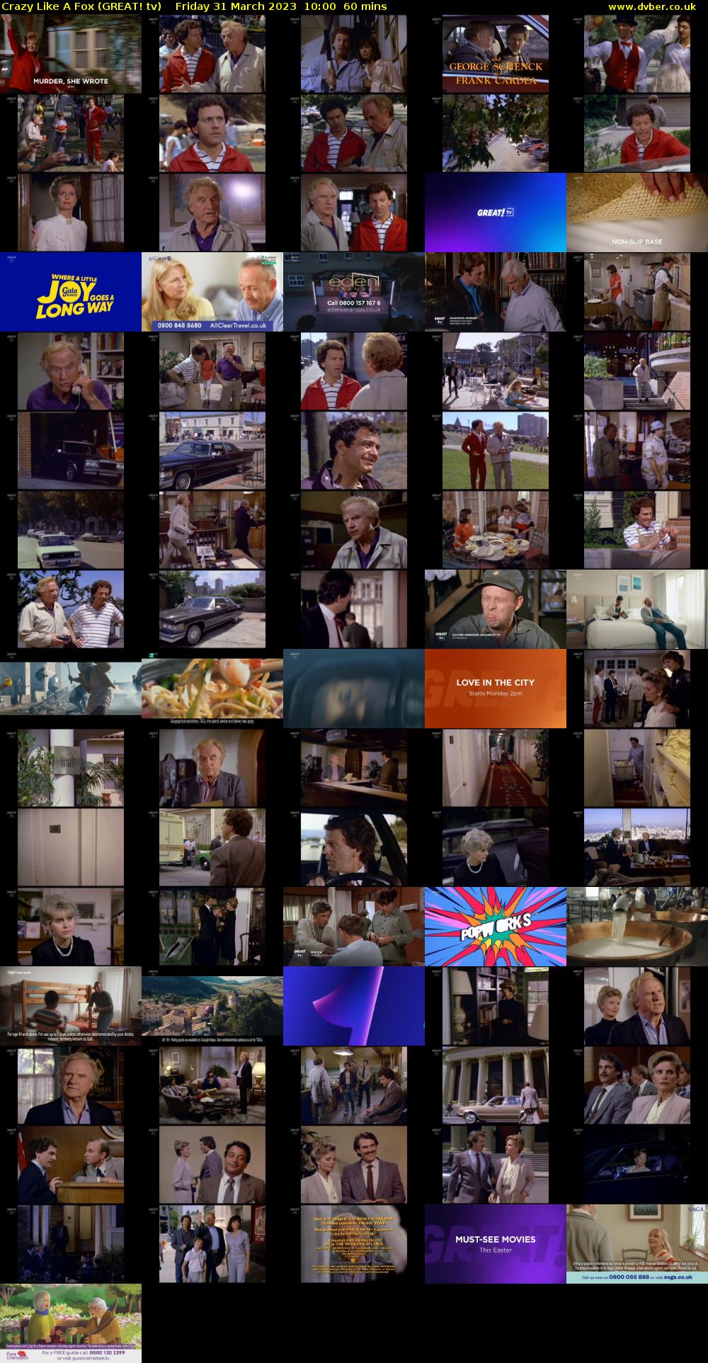 Crazy Like A Fox (GREAT! tv) Friday 31 March 2023 10:00 - 11:00