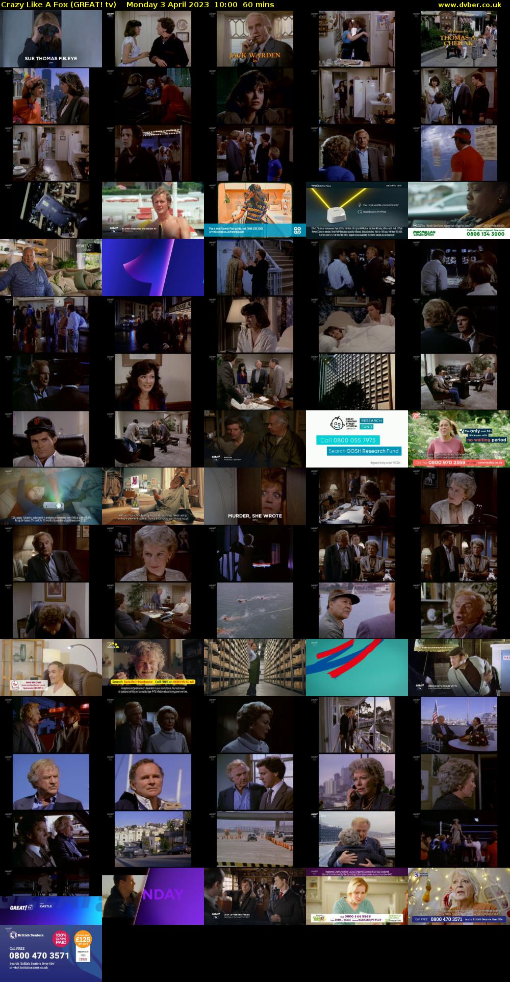 Crazy Like A Fox (GREAT! tv) Monday 3 April 2023 10:00 - 11:00