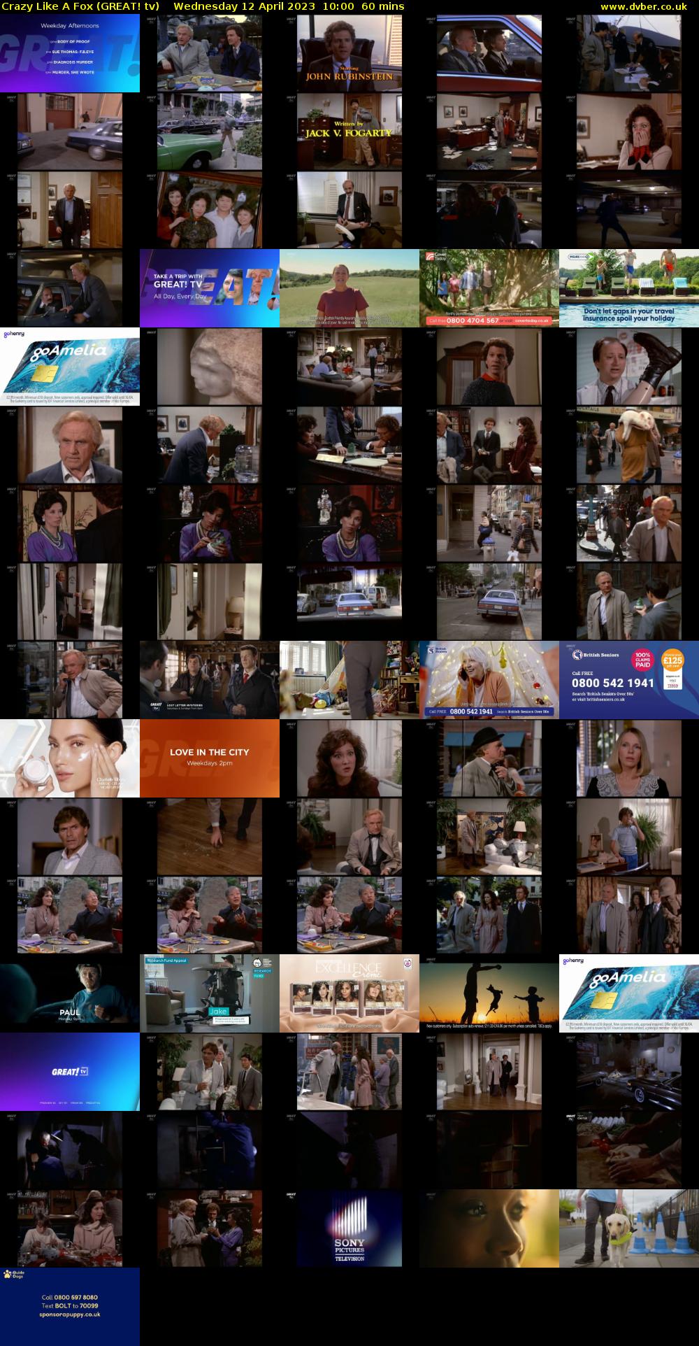 Crazy Like A Fox (GREAT! tv) Wednesday 12 April 2023 10:00 - 11:00