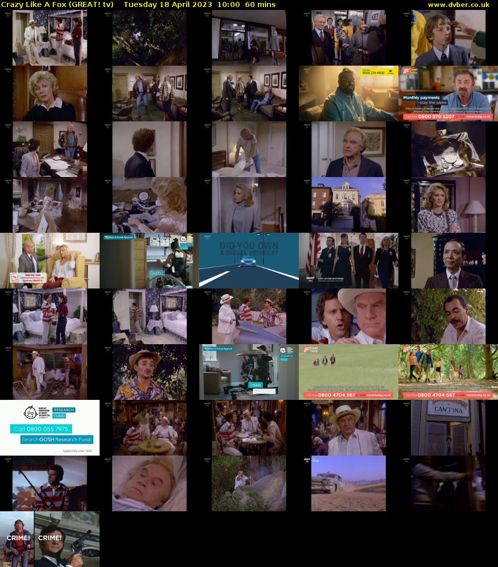 Crazy Like A Fox (GREAT! tv) Tuesday 18 April 2023 10:00 - 11:00