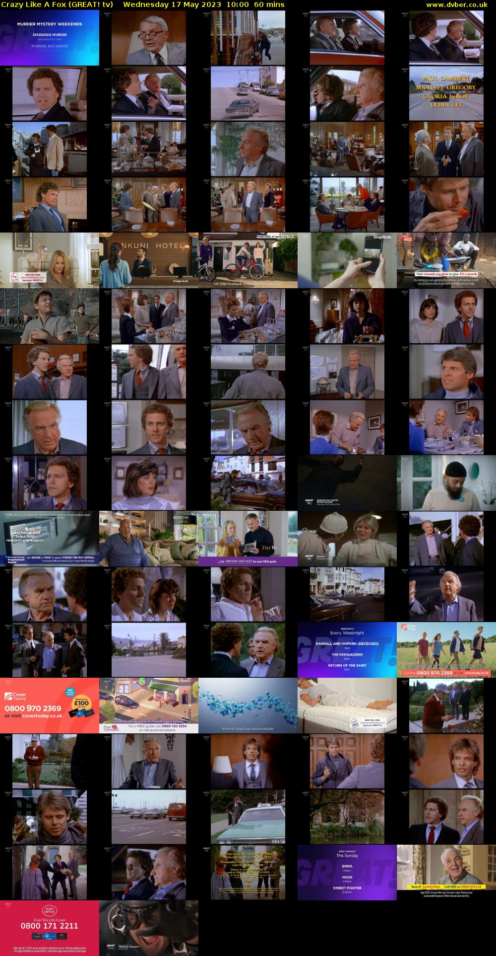 Crazy Like A Fox (GREAT! tv) Wednesday 17 May 2023 10:00 - 11:00