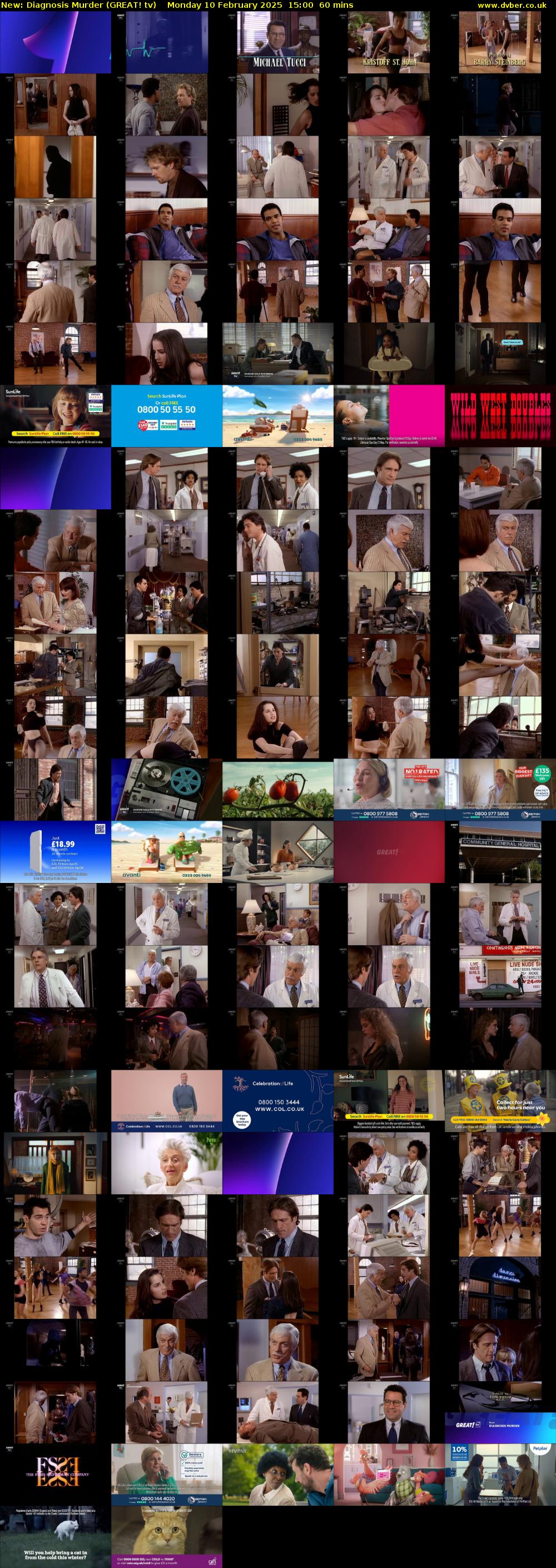 Diagnosis Murder (GREAT! tv) Monday 10 February 2025 15:00 - 16:00