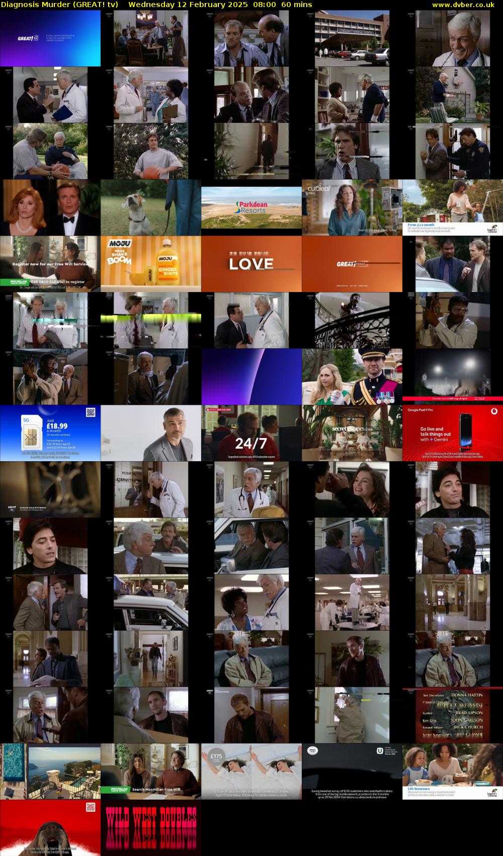 Diagnosis Murder (GREAT! tv) Wednesday 12 February 2025 08:00 - 09:00