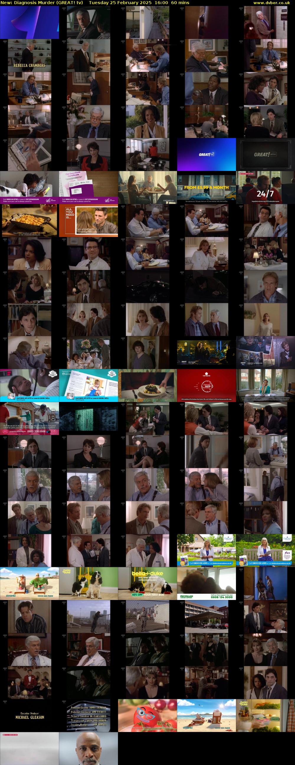 Diagnosis Murder (GREAT! tv) Tuesday 25 February 2025 16:00 - 17:00