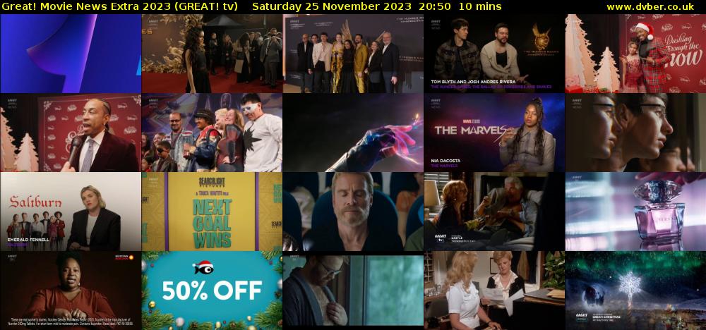 Great! Movie News Extra 2023 (GREAT! tv) Saturday 25 November 2023 20:50 - 21:00