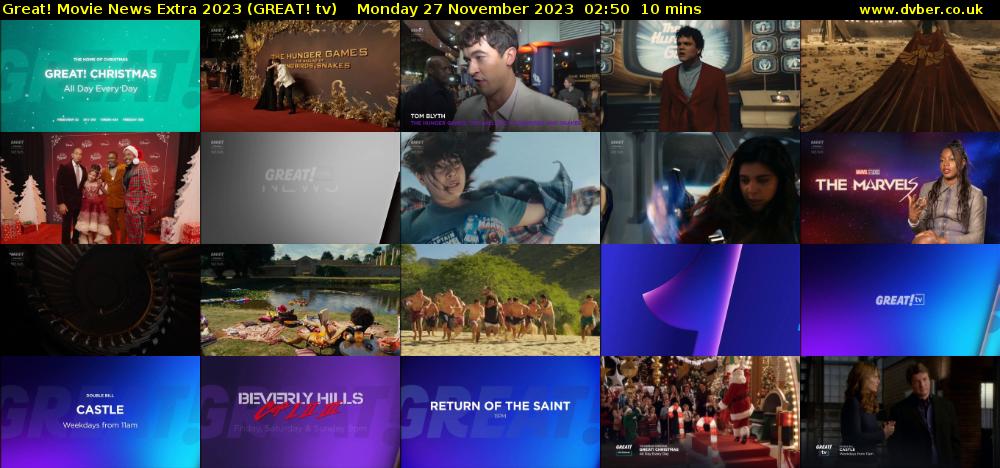 Great! Movie News Extra 2023 (GREAT! tv) Monday 27 November 2023 02:50 - 03:00