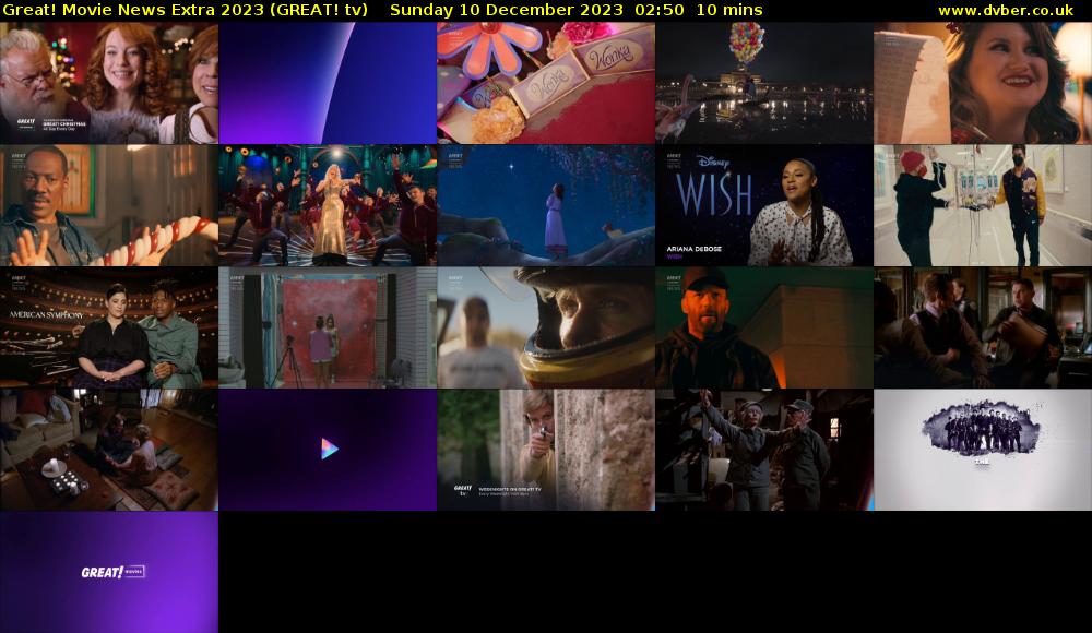 Great! Movie News Extra 2023 (GREAT! tv) Sunday 10 December 2023 02:50 - 03:00