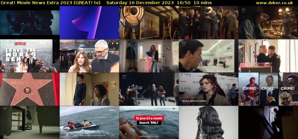 Great! Movie News Extra 2023 (GREAT! tv) Saturday 16 December 2023 16:50 - 17:00