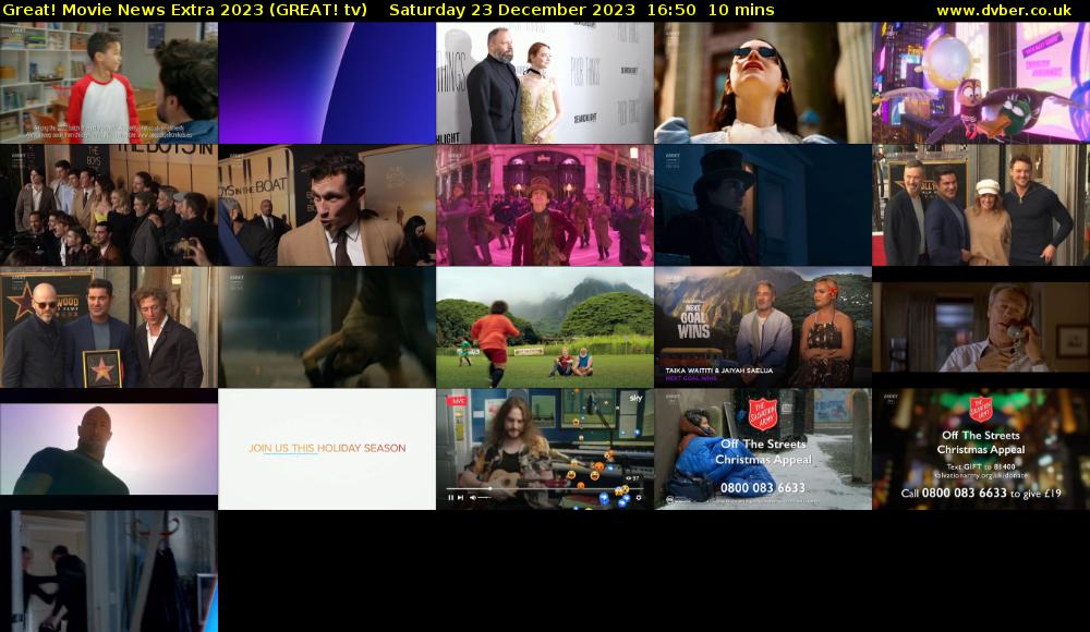 Great! Movie News Extra 2023 (GREAT! tv) Saturday 23 December 2023 16:50 - 17:00