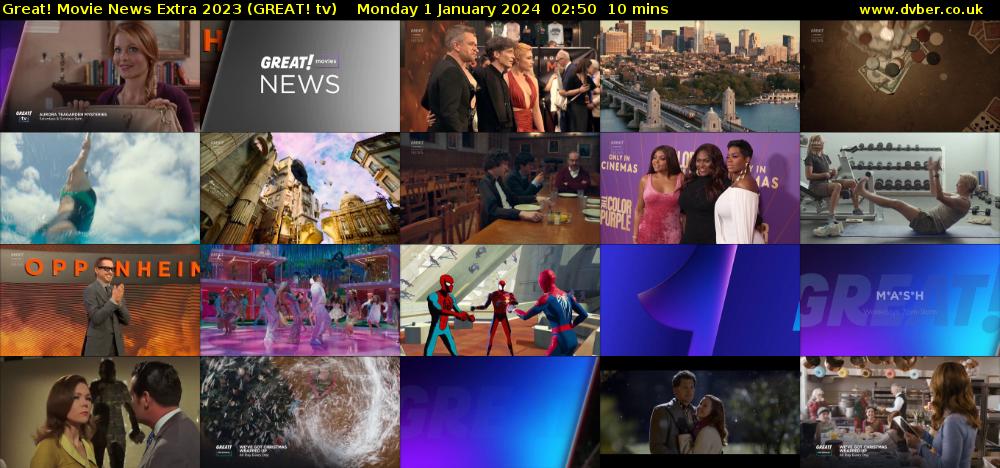 Great! Movie News Extra 2023 (GREAT! tv) Monday 1 January 2024 02:50 - 03:00