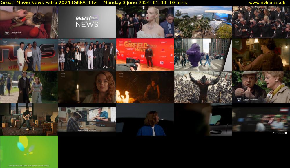 Great! Movie News Extra 2024 (GREAT! tv) Monday 3 June 2024 01:40 - 01:50