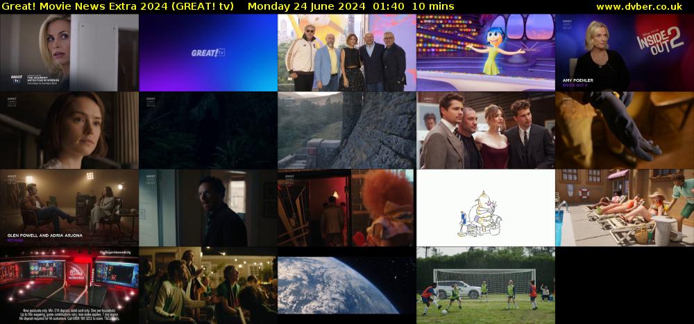 Great! Movie News Extra 2024 (GREAT! tv) Monday 24 June 2024 01:40 - 01:50