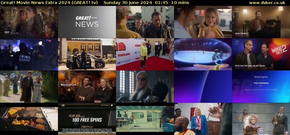Great! Movie News Extra 2024 (GREAT! tv) Sunday 30 June 2024 01:45 - 01:55