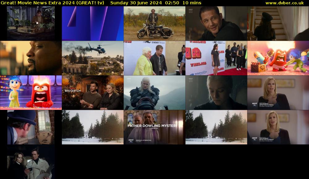 Great! Movie News Extra 2024 (GREAT! tv) Sunday 30 June 2024 02:50 - 03:00