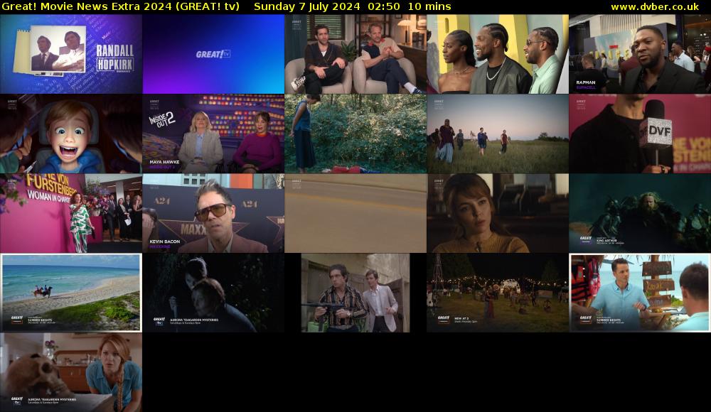 Great! Movie News Extra 2024 (GREAT! tv) Sunday 7 July 2024 02:50 - 03:00