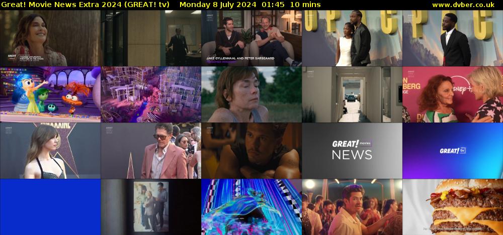 Great! Movie News Extra 2024 (GREAT! tv) Monday 8 July 2024 01:45 - 01:55