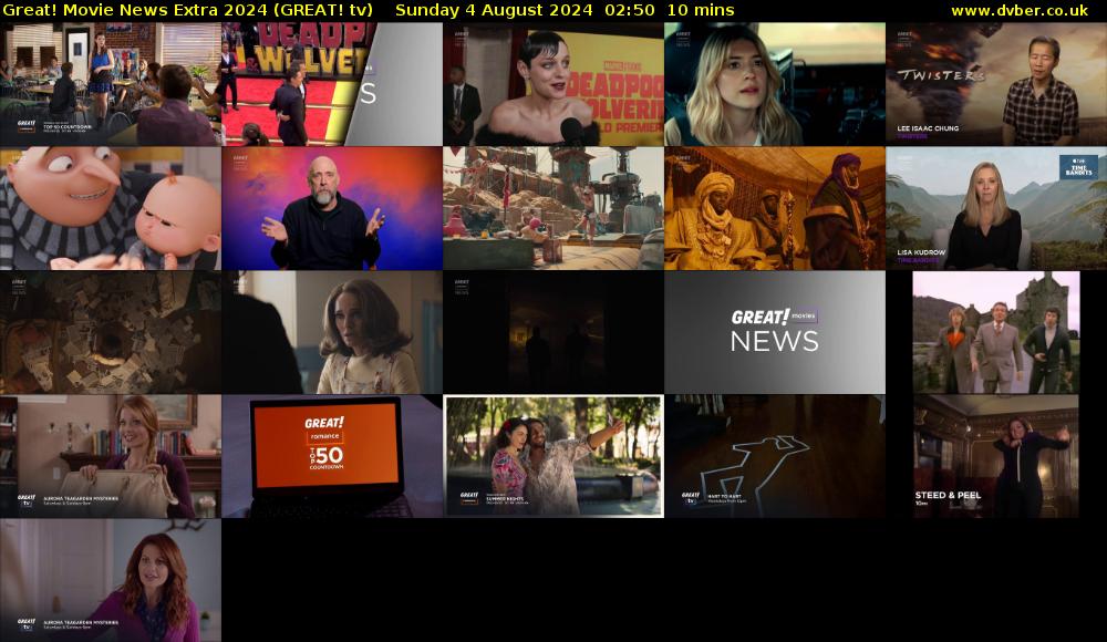 Great! Movie News Extra 2024 (GREAT! tv) Sunday 4 August 2024 02:50 - 03:00