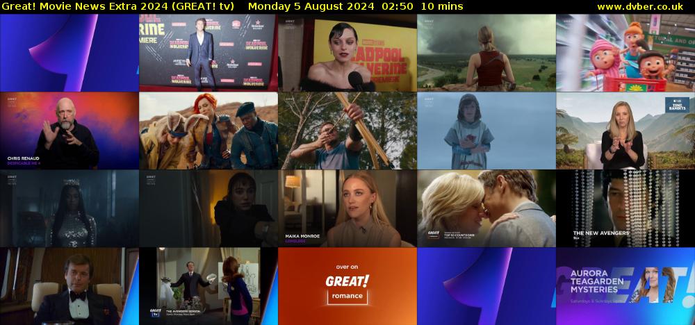 Great! Movie News Extra 2024 (GREAT! tv) Monday 5 August 2024 02:50 - 03:00