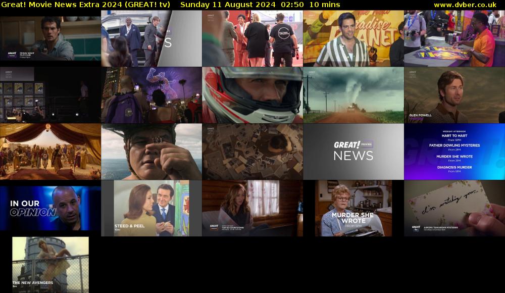 Great! Movie News Extra 2024 (GREAT! tv) Sunday 11 August 2024 02:50 - 03:00