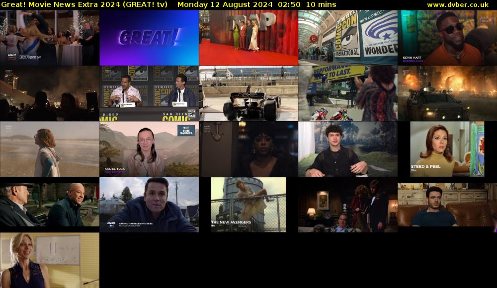 Great! Movie News Extra 2024 (GREAT! tv) Monday 12 August 2024 02:50 - 03:00