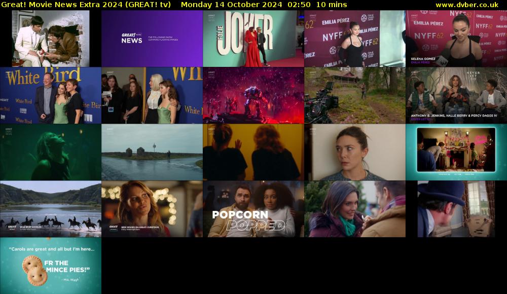 Great! Movie News Extra 2024 (GREAT! tv) Monday 14 October 2024 02:50 - 03:00