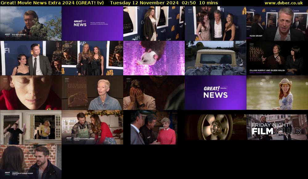 Great! Movie News Extra 2024 (GREAT! tv) Tuesday 12 November 2024 02:50 - 03:00