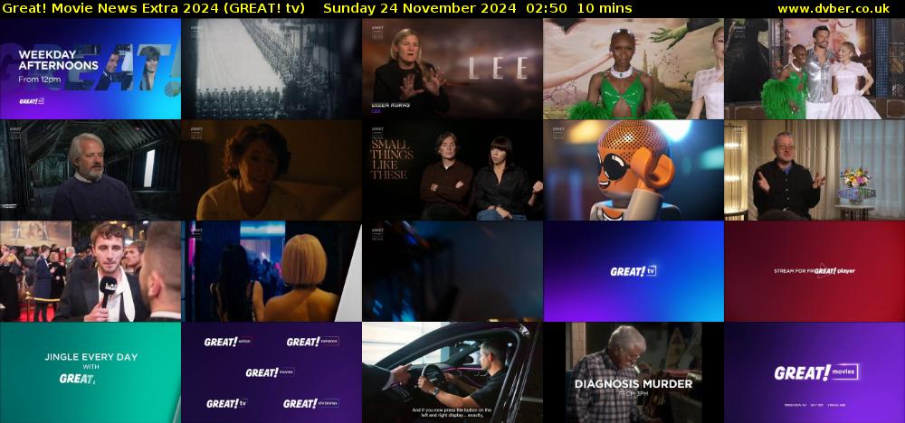 Great! Movie News Extra 2024 (GREAT! tv) Sunday 24 November 2024 02:50 - 03:00