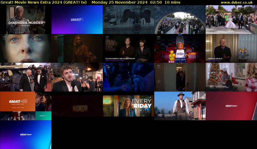 Great! Movie News Extra 2024 (GREAT! tv) Monday 25 November 2024 02:50 - 03:00