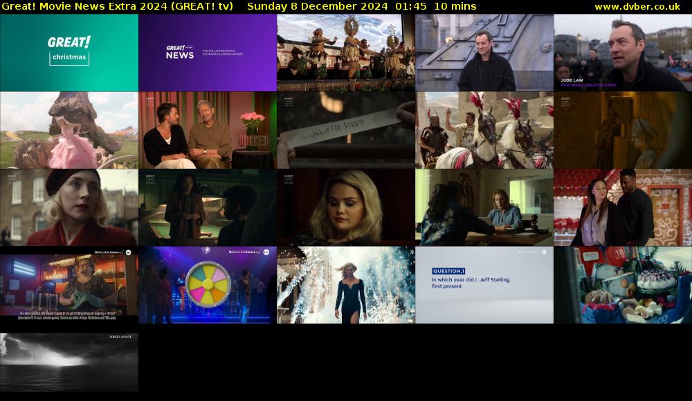 Great! Movie News Extra 2024 (GREAT! tv) Sunday 8 December 2024 01:45 - 01:55