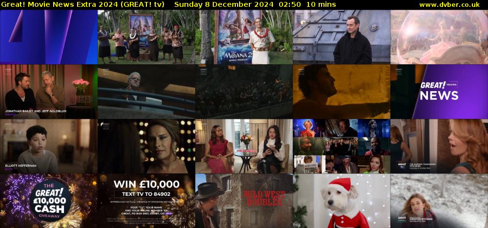 Great! Movie News Extra 2024 (GREAT! tv) Sunday 8 December 2024 02:50 - 03:00