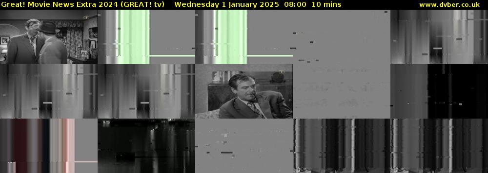 Great! Movie News Extra 2024 (GREAT! tv) Wednesday 1 January 2025 08:00 - 08:10