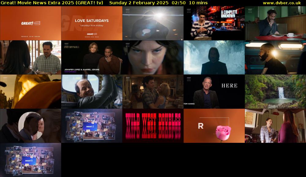 Great! Movie News Extra 2025 (GREAT! tv) Sunday 2 February 2025 02:50 - 03:00