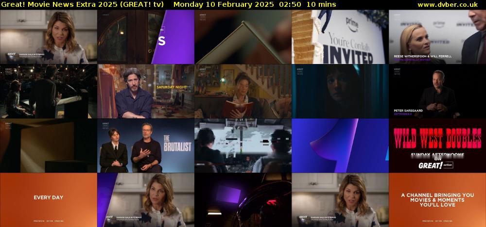 Great! Movie News Extra 2025 (GREAT! tv) Monday 10 February 2025 02:50 - 03:00