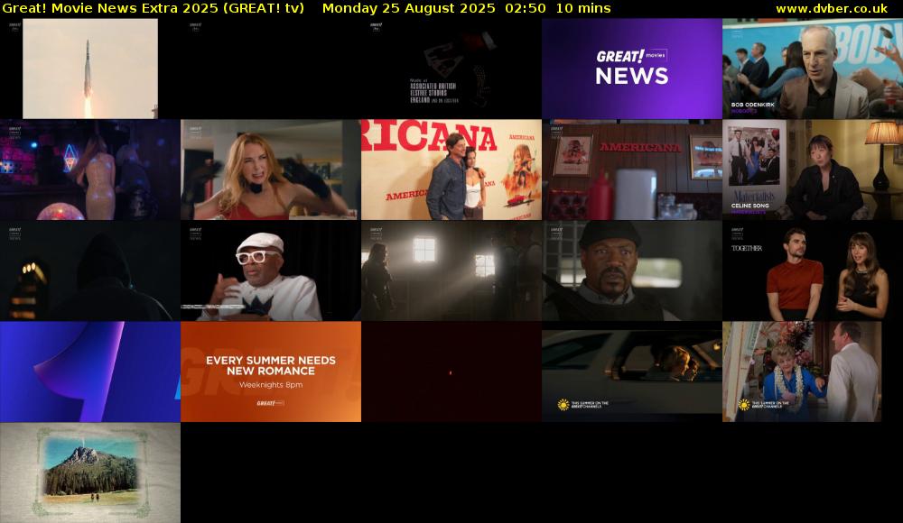 Great! Movie News Extra 2025 (GREAT! tv) Monday 25 August 2025 02:50 - 03:00