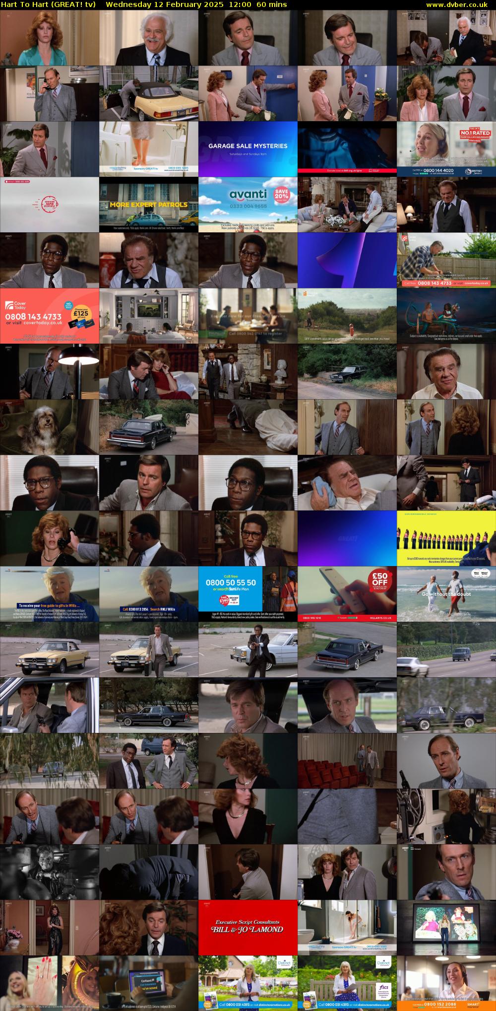 Hart To Hart (GREAT! tv) Wednesday 12 February 2025 12:00 - 13:00