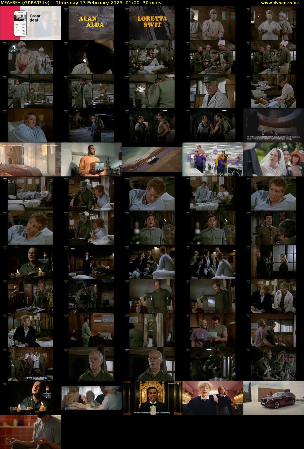 M*A*S*H (GREAT! tv) Thursday 13 February 2025 01:00 - 01:30