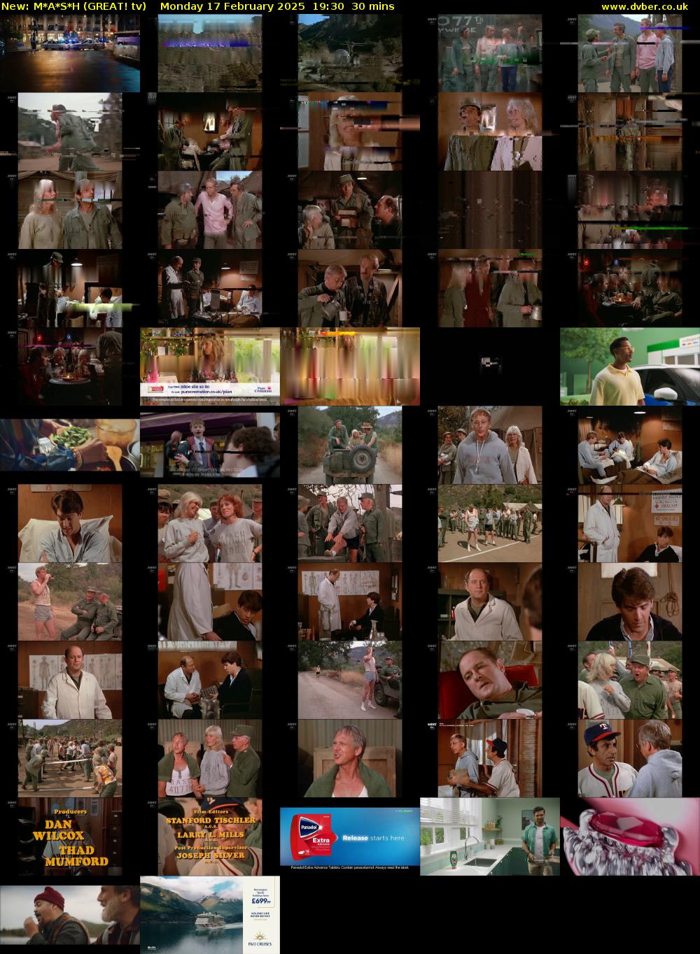 M*A*S*H (GREAT! tv) Monday 17 February 2025 19:30 - 20:00