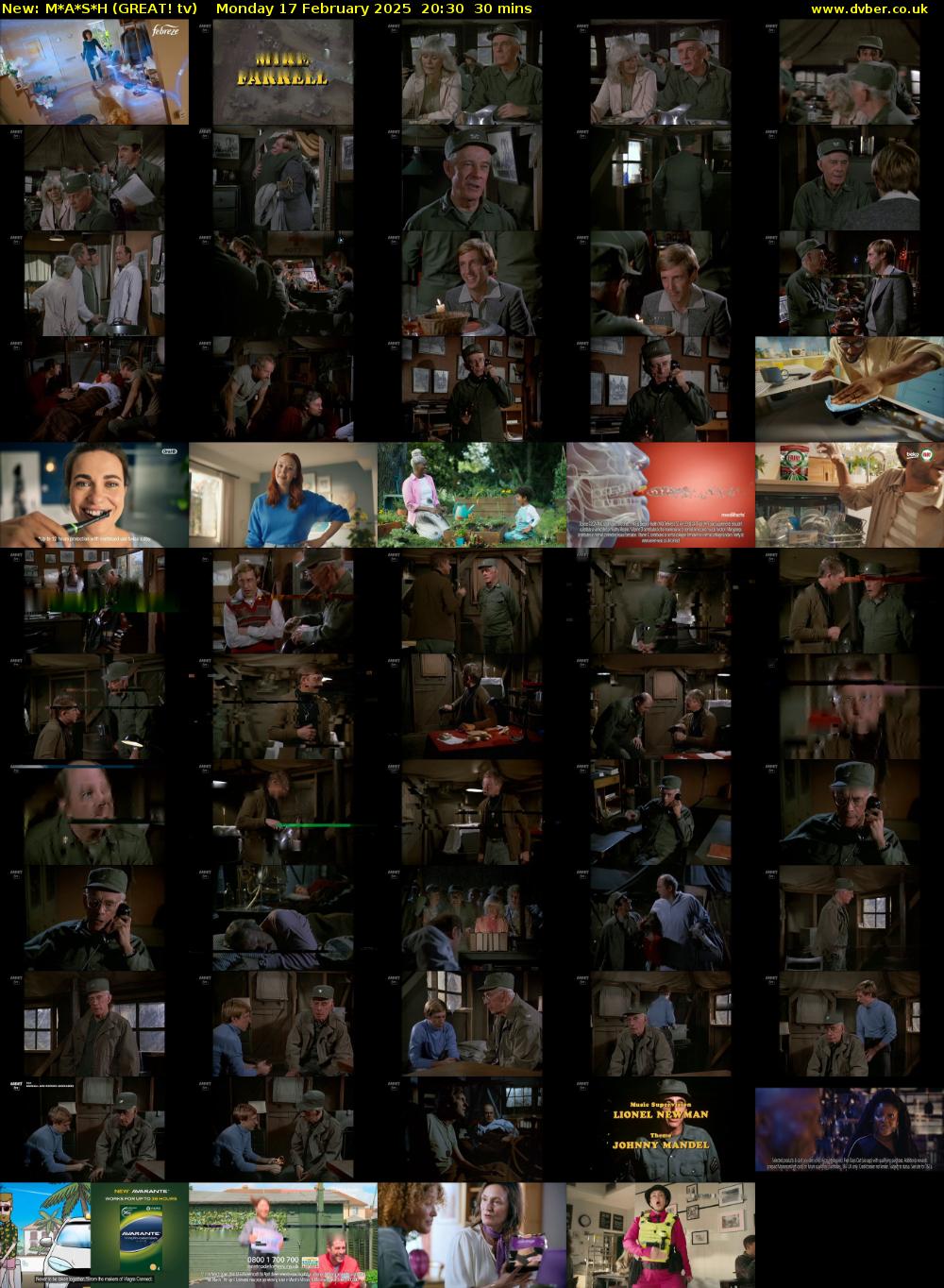 M*A*S*H (GREAT! tv) Monday 17 February 2025 20:30 - 21:00