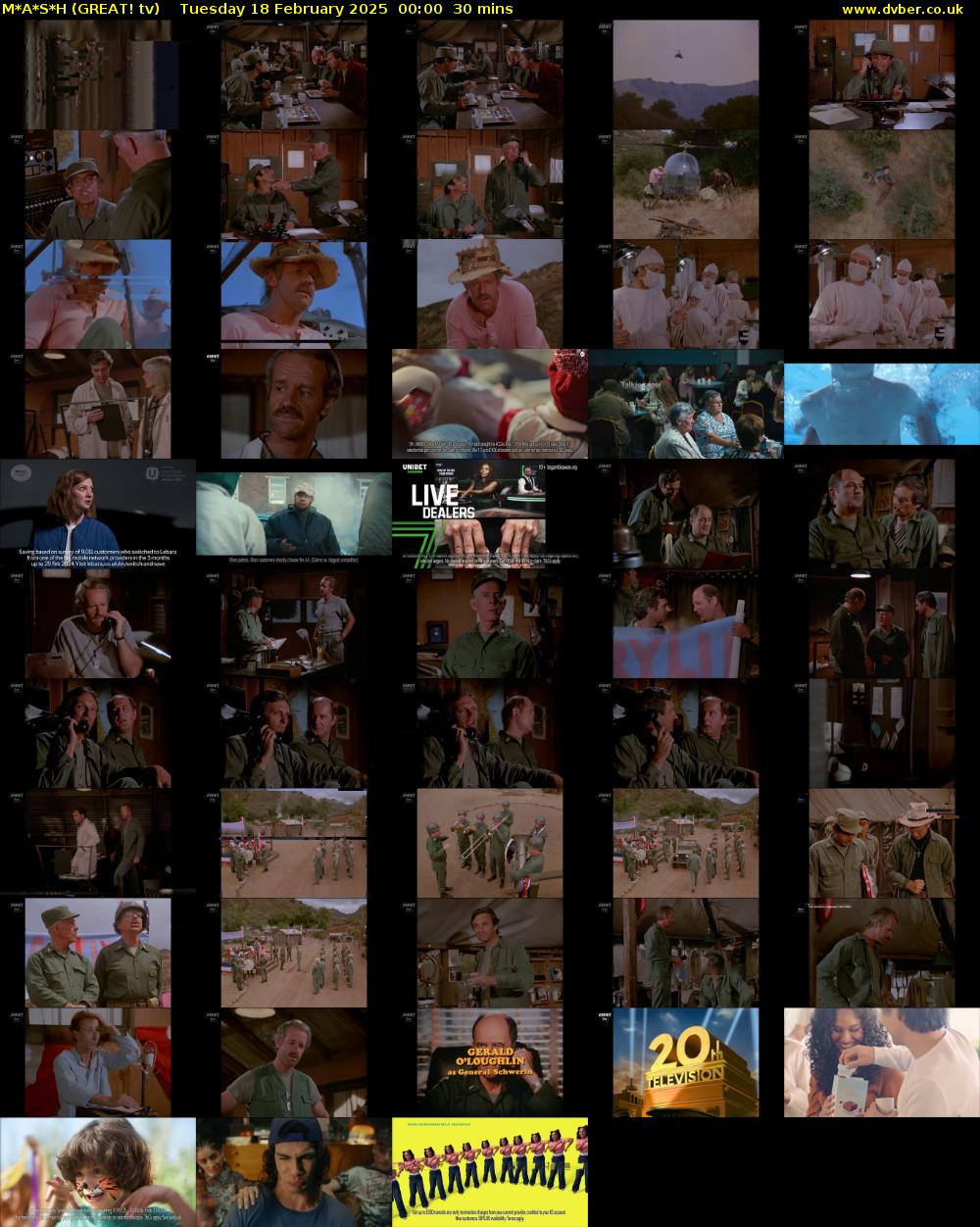 M*A*S*H (GREAT! tv) Tuesday 18 February 2025 00:00 - 00:30