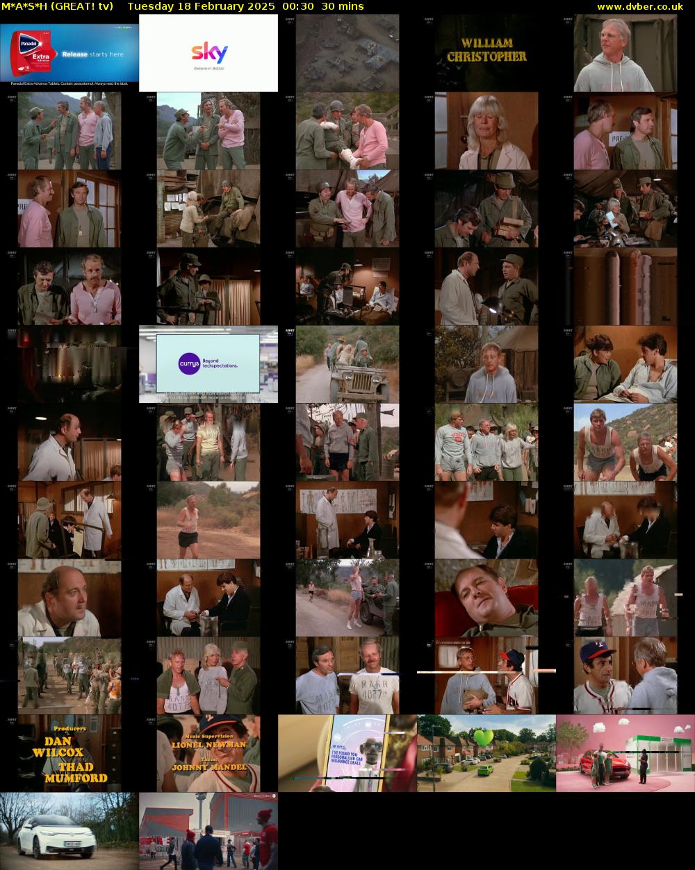 M*A*S*H (GREAT! tv) Tuesday 18 February 2025 00:30 - 01:00