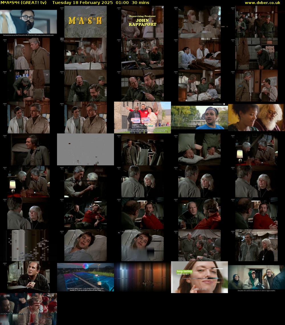M*A*S*H (GREAT! tv) Tuesday 18 February 2025 01:00 - 01:30