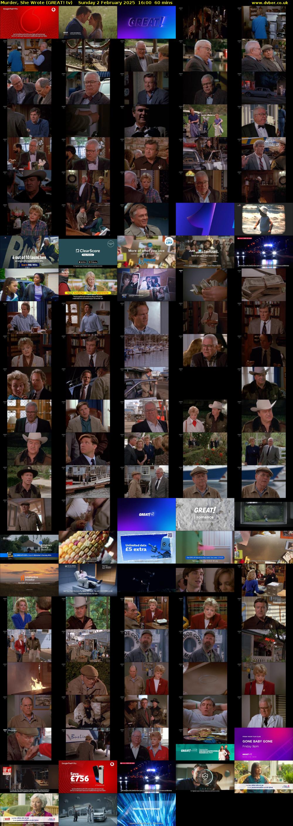 Murder, She Wrote (GREAT! tv) Sunday 2 February 2025 16:00 - 17:00