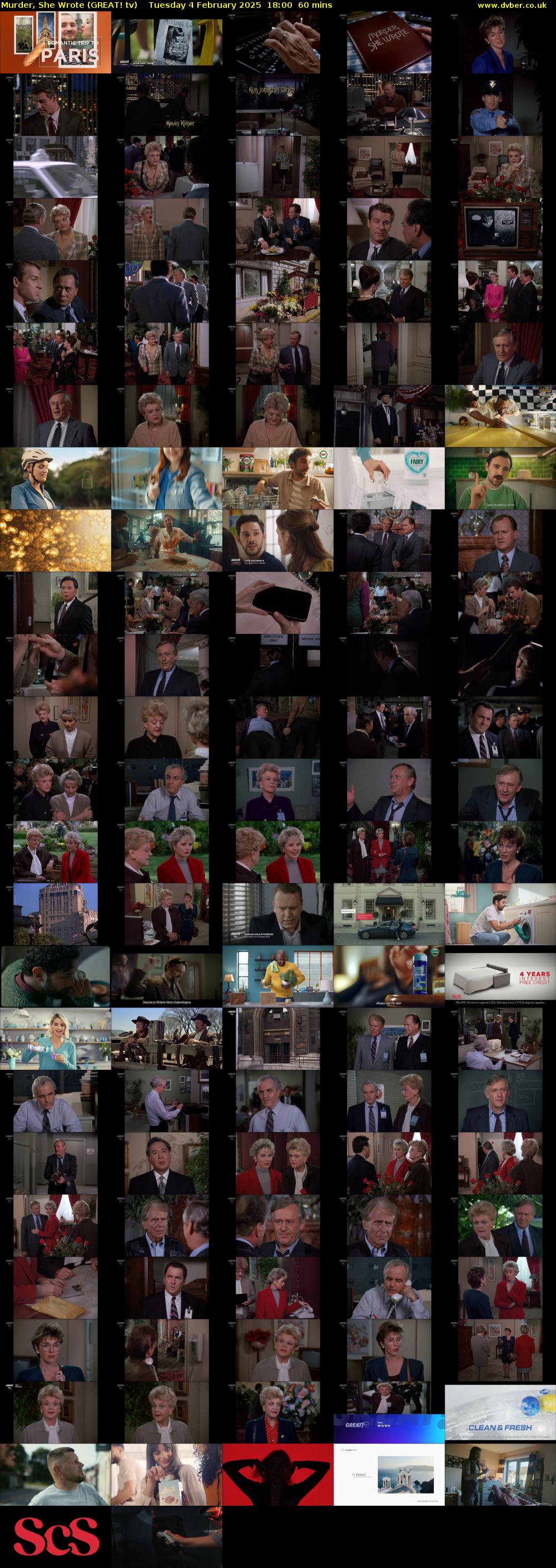 Murder, She Wrote (GREAT! tv) Tuesday 4 February 2025 18:00 - 19:00