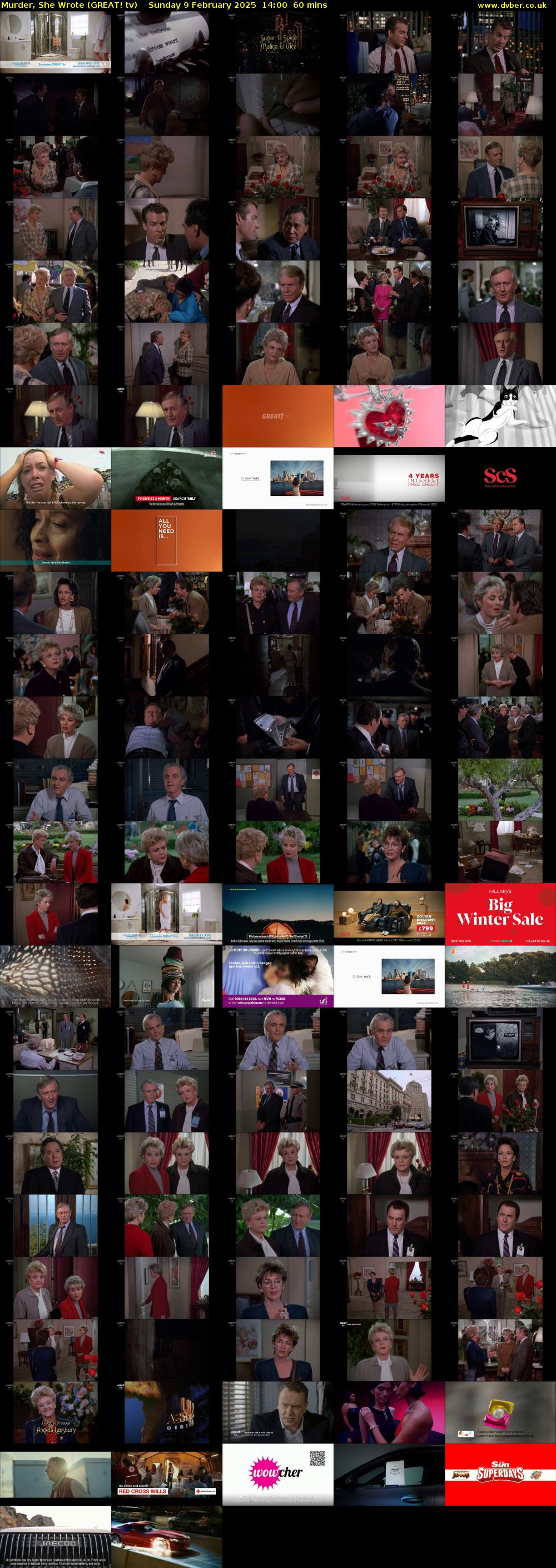 Murder, She Wrote (GREAT! tv) Sunday 9 February 2025 14:00 - 15:00