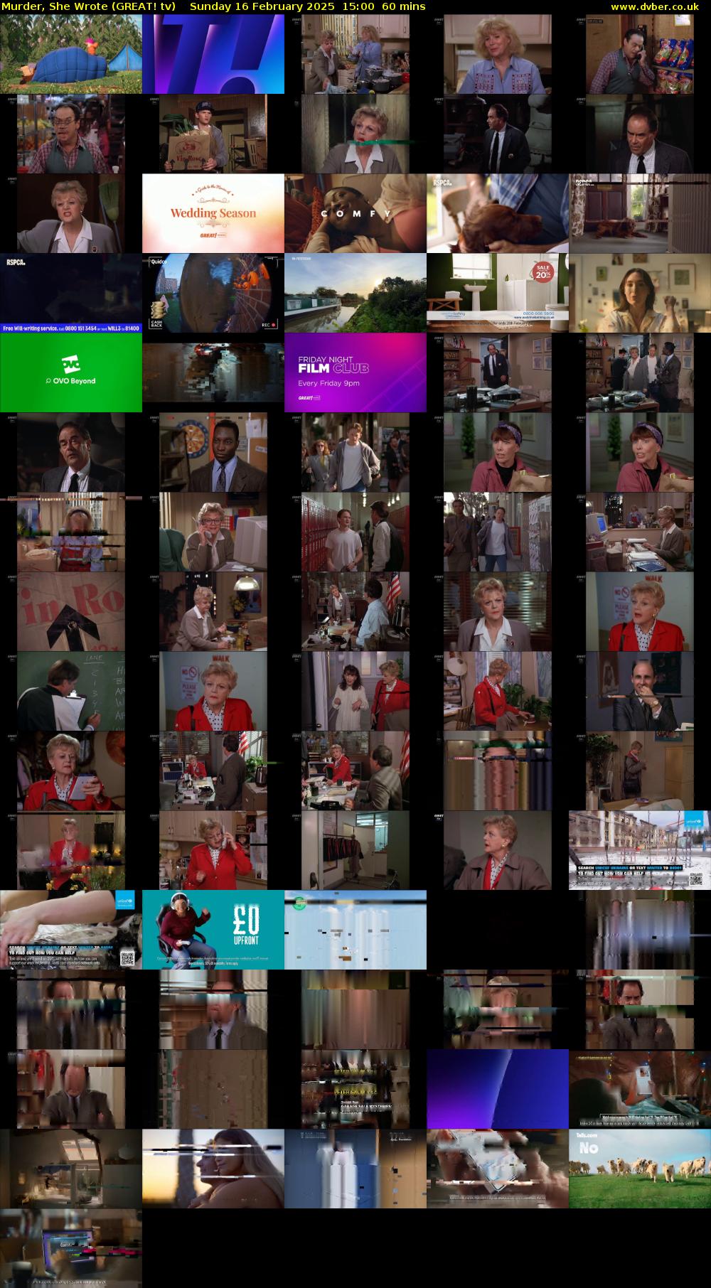 Murder, She Wrote (GREAT! tv) Sunday 16 February 2025 15:00 - 16:00