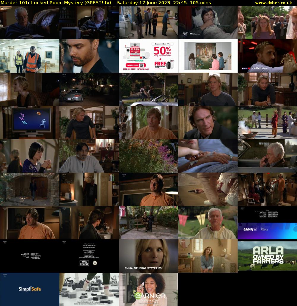 Murder 101: Locked Room Mystery (GREAT! tv) Saturday 17 June 2023 22:45 - 00:30
