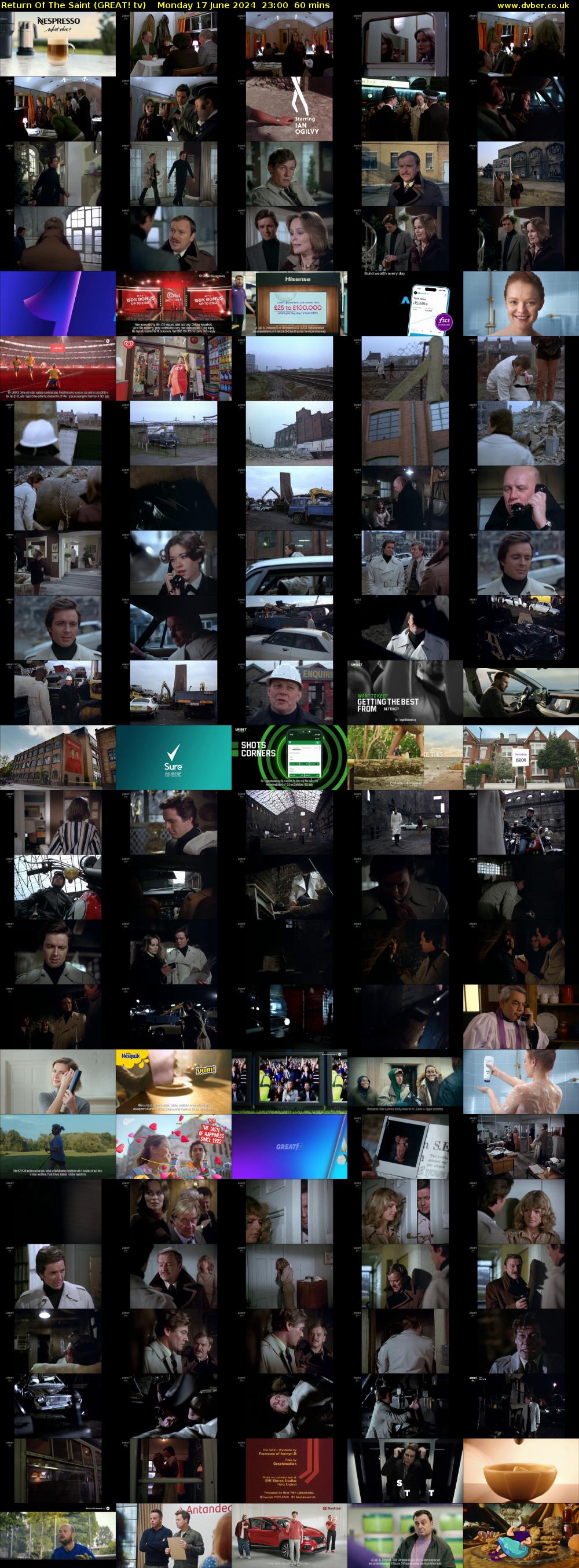 Return Of The Saint (GREAT! tv) Monday 17 June 2024 23:00 - 00:00