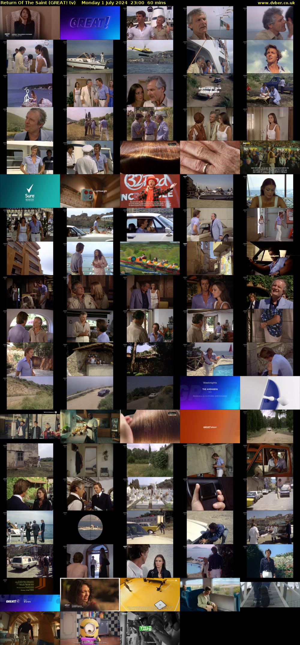 Return Of The Saint (GREAT! tv) Monday 1 July 2024 23:00 - 00:00