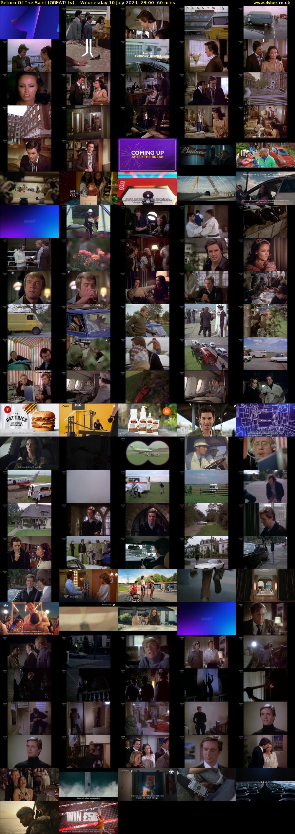 Return Of The Saint (GREAT! tv) Wednesday 10 July 2024 23:00 - 00:00